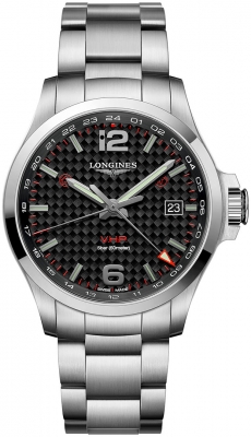 Buy this new Longines Conquest V.H.P. GMT 43mm L3.728.4.66.6 mens watch for the discount price of £994.00. UK Retailer.